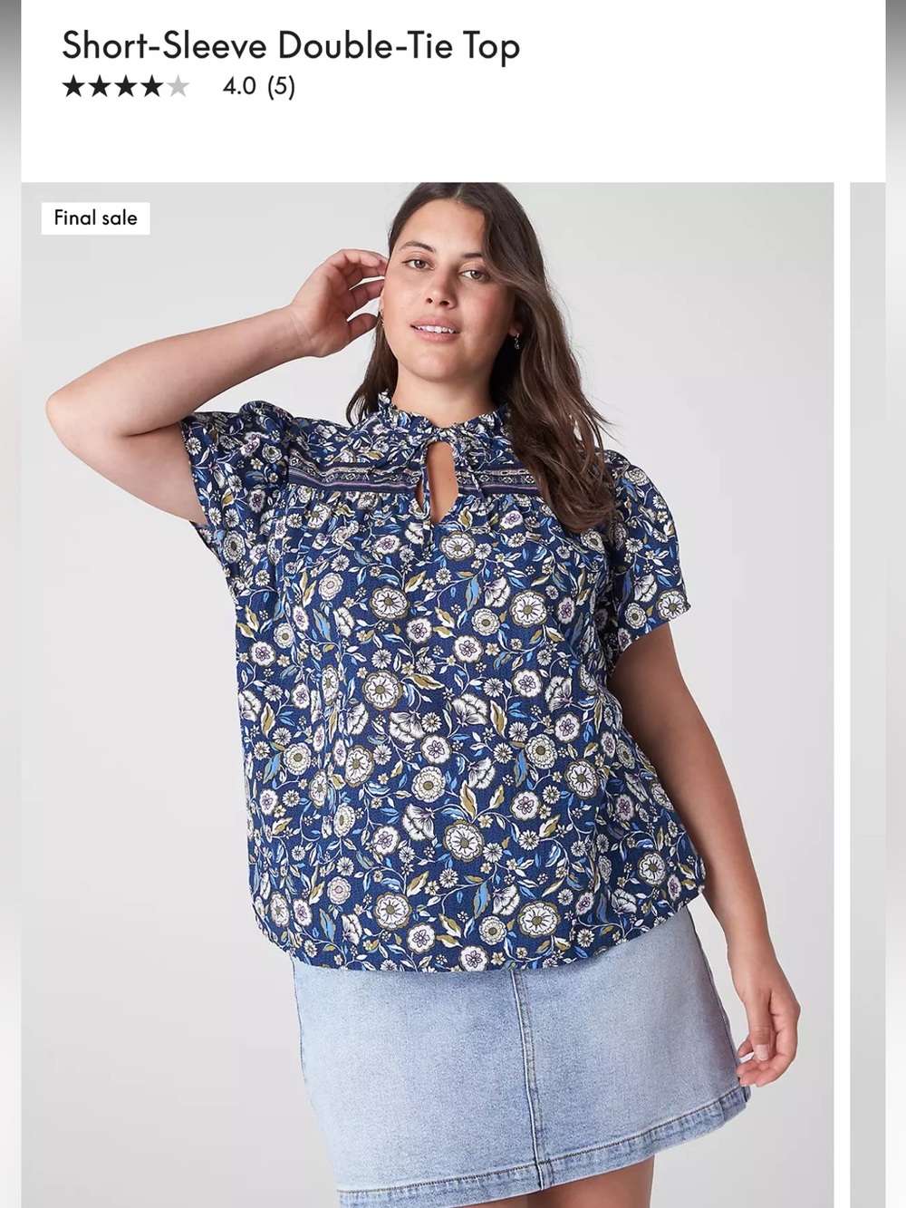 Lane Bryant Double Tie Floral Top